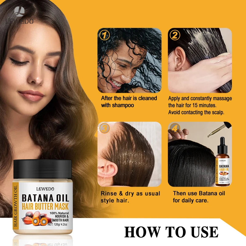 Natural Batana Oil African Hair Growth Oil for Healthy Hair 100% Batana Promotes Hair Wellness for Hair Care Regrowth Enhances