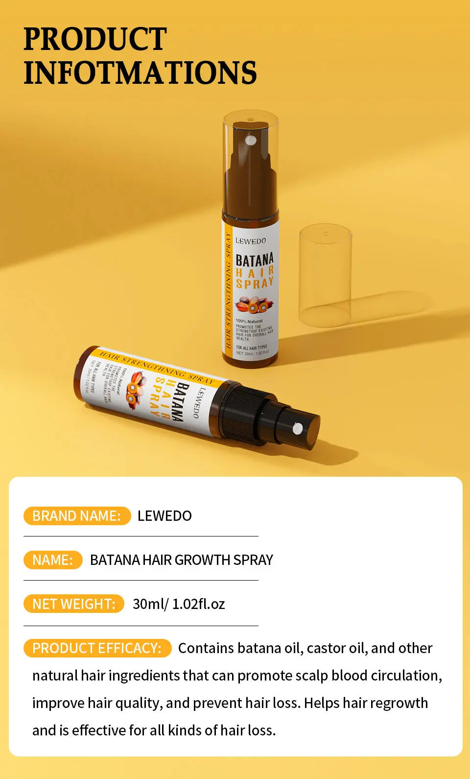 Natural Batana Oil African Hair Growth Oil for Healthy Hair 100% Batana Promotes Hair Wellness for Hair Care Regrowth Enhances