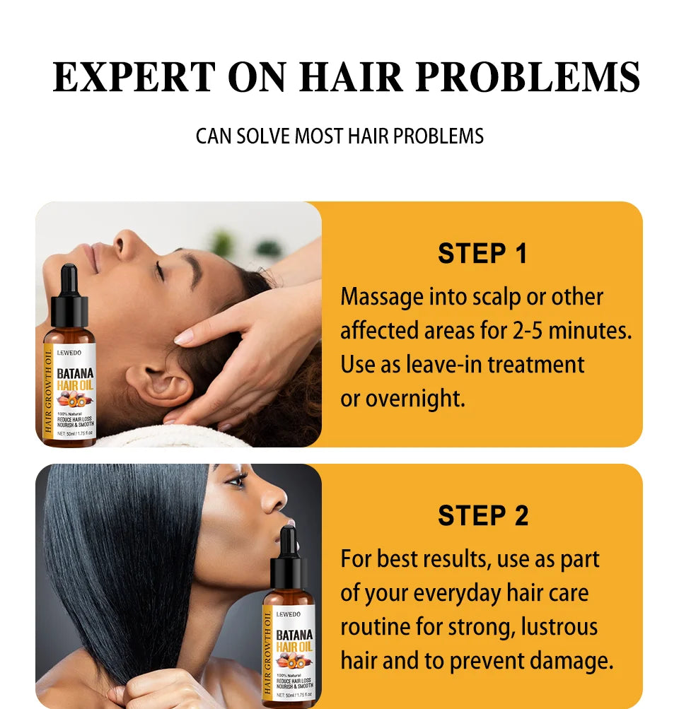 Natural Batana Oil African Hair Growth Oil for Healthy Hair 100% Batana Promotes Hair Wellness for Hair Care Regrowth Enhances