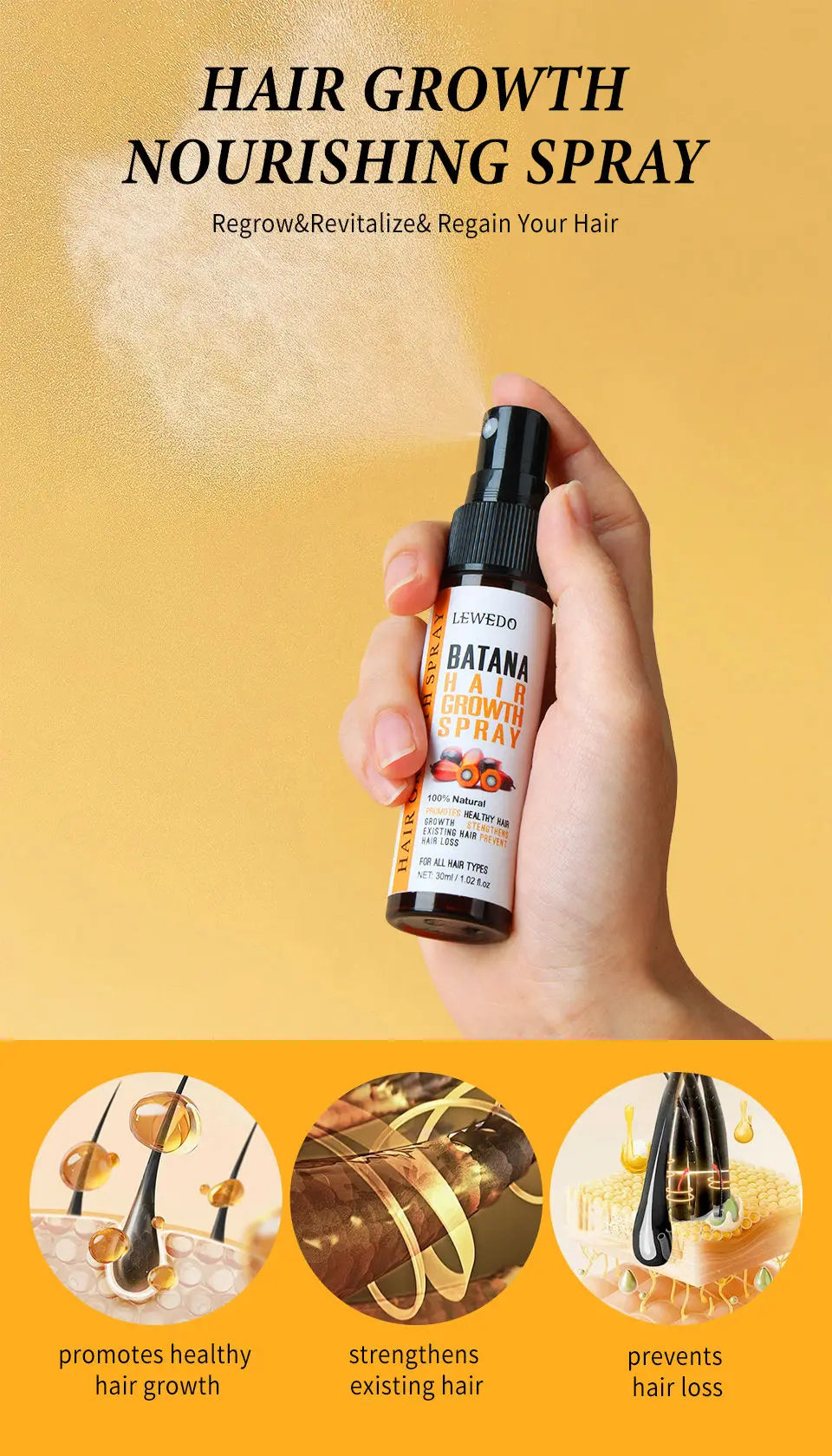 Natural Batana Oil African Hair Growth Oil for Healthy Hair 100% Batana Promotes Hair Wellness for Hair Care Regrowth Enhances