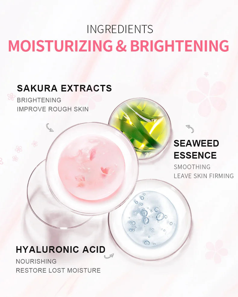 100 pcs LAIKOU Moisturizing Sleeping Mask Sakura Snail Seaweed Centella Face Mask Tendering & Nourishing Oil-control Skin Care