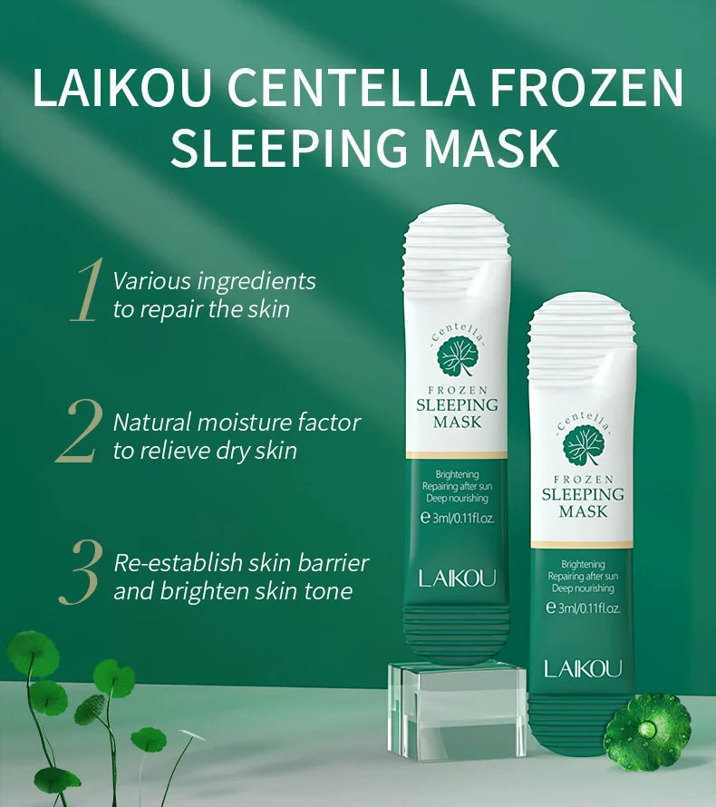 100 pcs LAIKOU Moisturizing Sleeping Mask Sakura Snail Seaweed Centella Face Mask Tendering & Nourishing Oil-control Skin Care