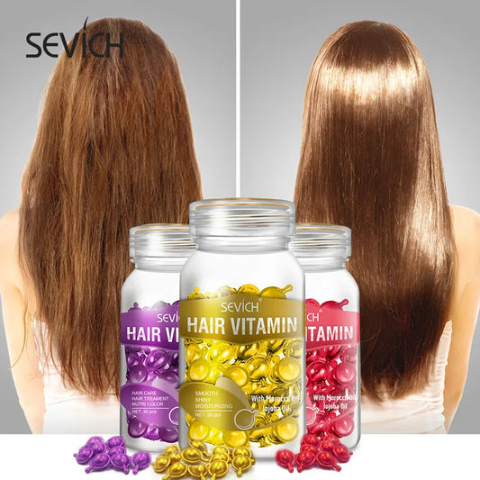 Sevich Smooth Silky Hair Vitamin Capsule Keratin Complex Oil Hair Care Repair Damaged Hair Serum Anti-Loss Moroccan Hair Oil