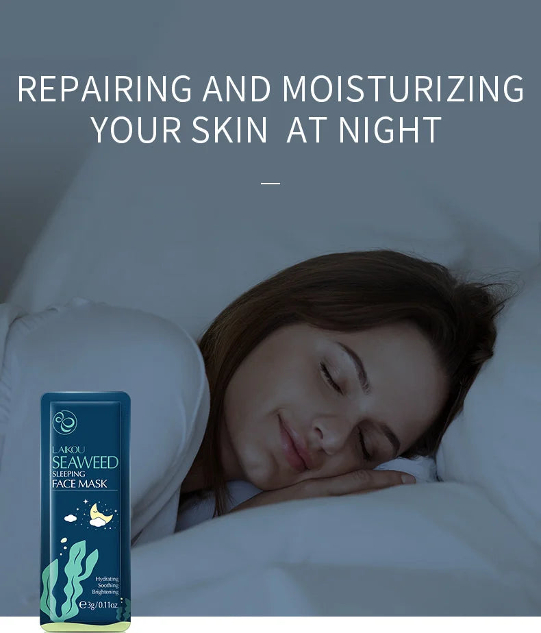 100 pcs LAIKOU Moisturizing Sleeping Mask Sakura Snail Seaweed Centella Face Mask Tendering & Nourishing Oil-control Skin Care