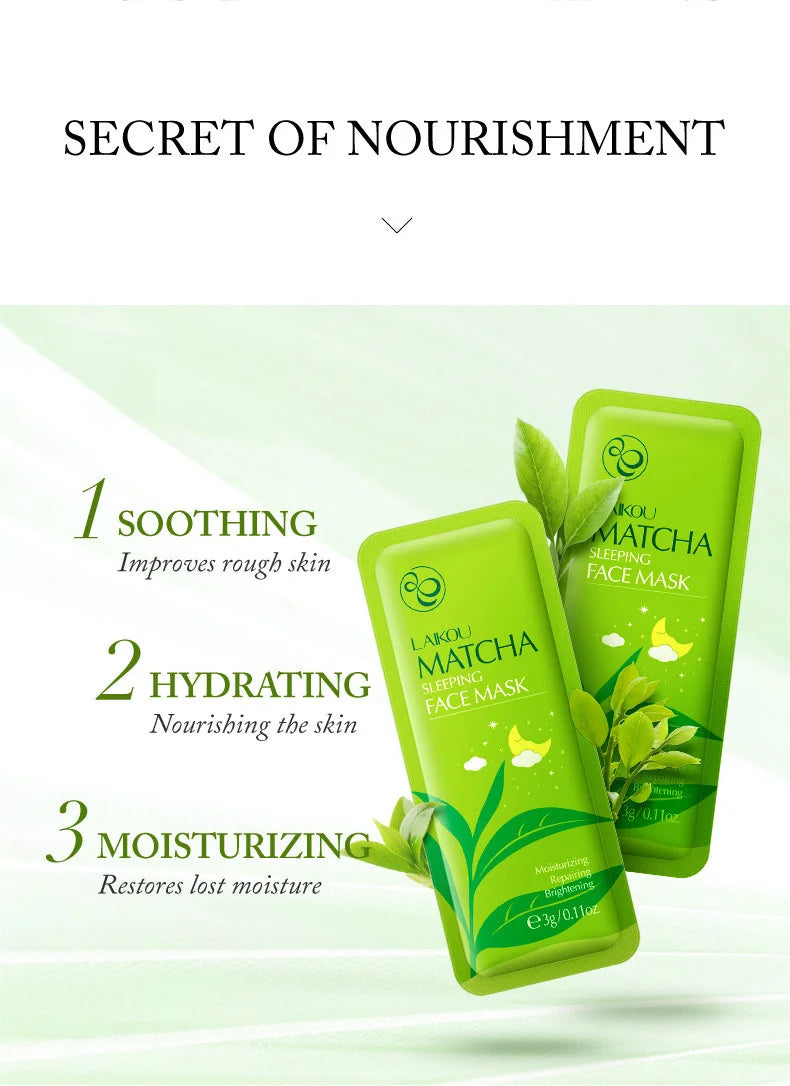100 pcs LAIKOU Moisturizing Sleeping Mask Sakura Snail Seaweed Centella Face Mask Tendering & Nourishing Oil-control Skin Care