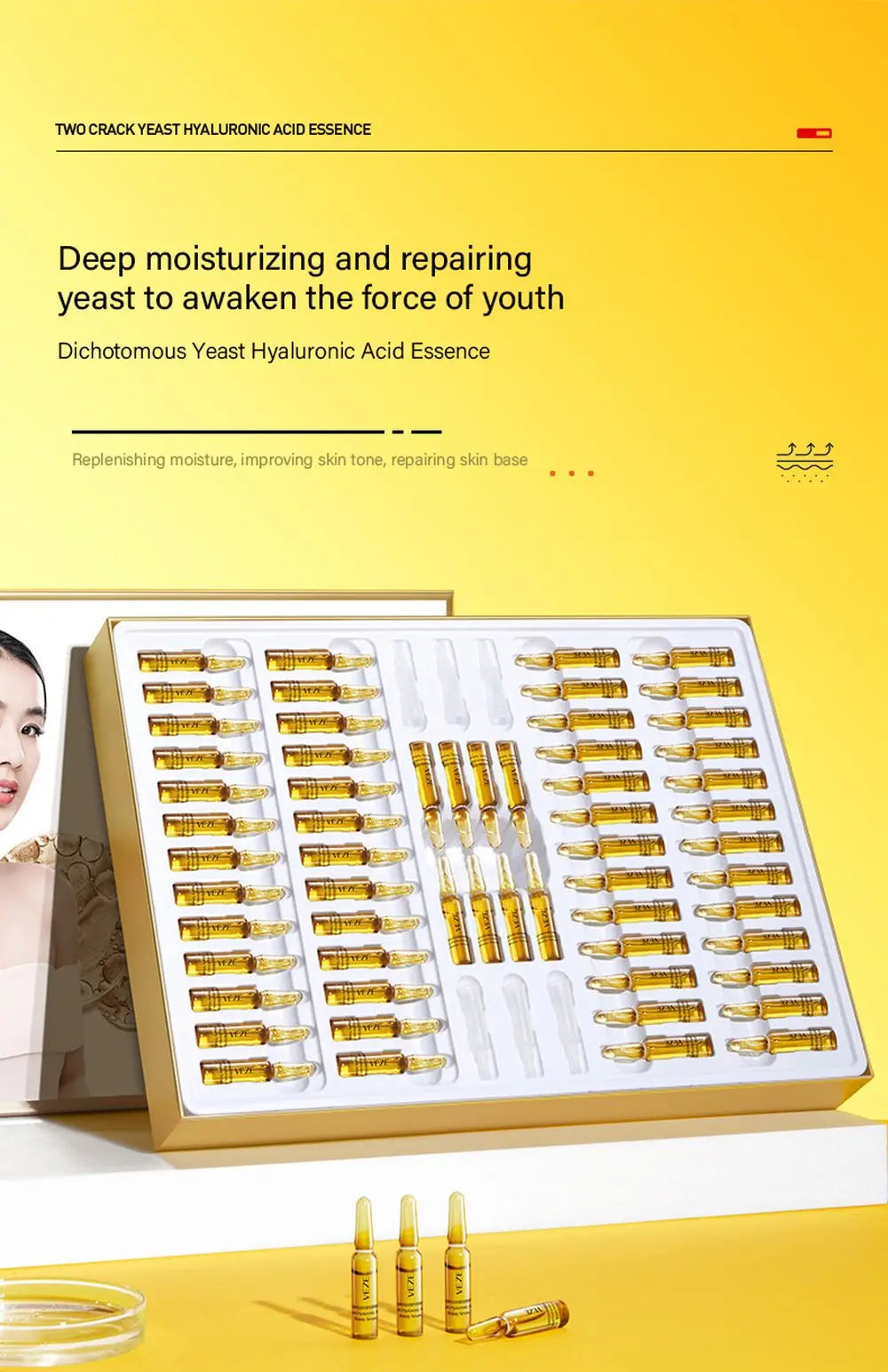 60PCS Saccharomyces Face Serum