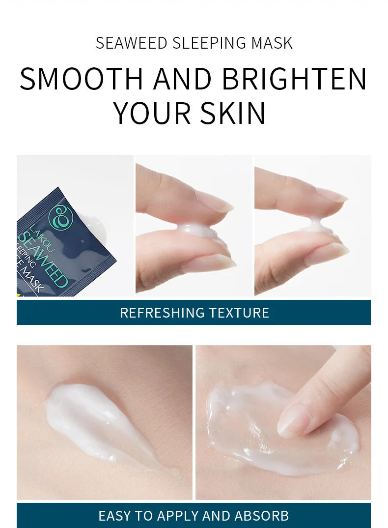 100 pcs LAIKOU Moisturizing Sleeping Mask Sakura Snail Seaweed Centella Face Mask Tendering & Nourishing Oil-control Skin Care