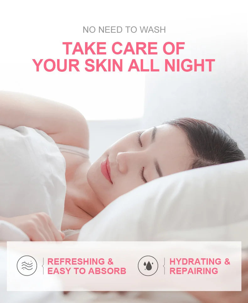 100 pcs LAIKOU Moisturizing Sleeping Mask Sakura Snail Seaweed Centella Face Mask Tendering & Nourishing Oil-control Skin Care