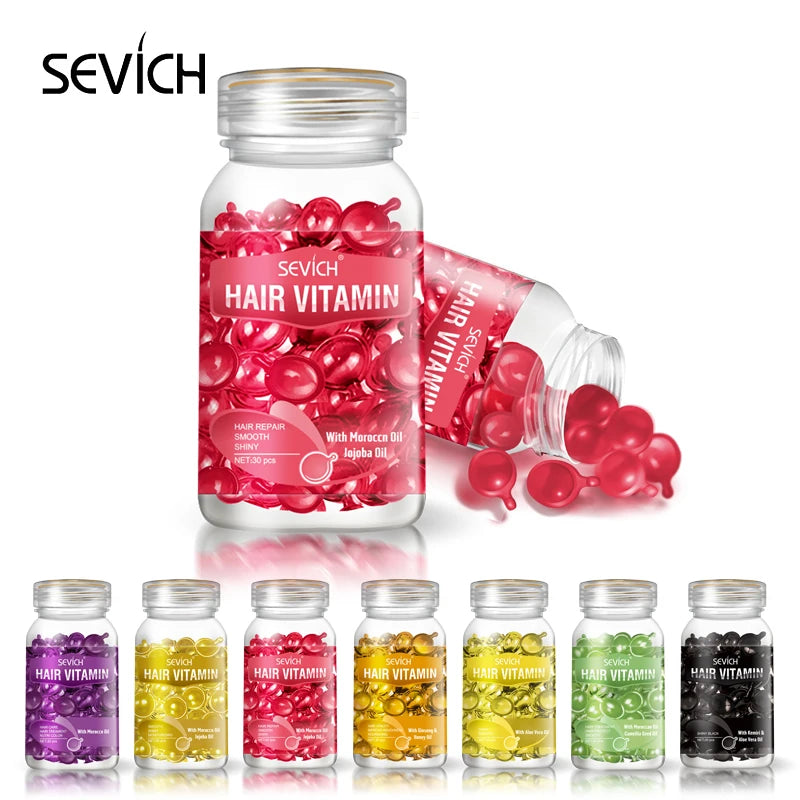 Sevich Smooth Silky Hair Vitamin Capsule Keratin Complex Oil Hair Care Repair Damaged Hair Serum Anti-Loss Moroccan Hair Oil