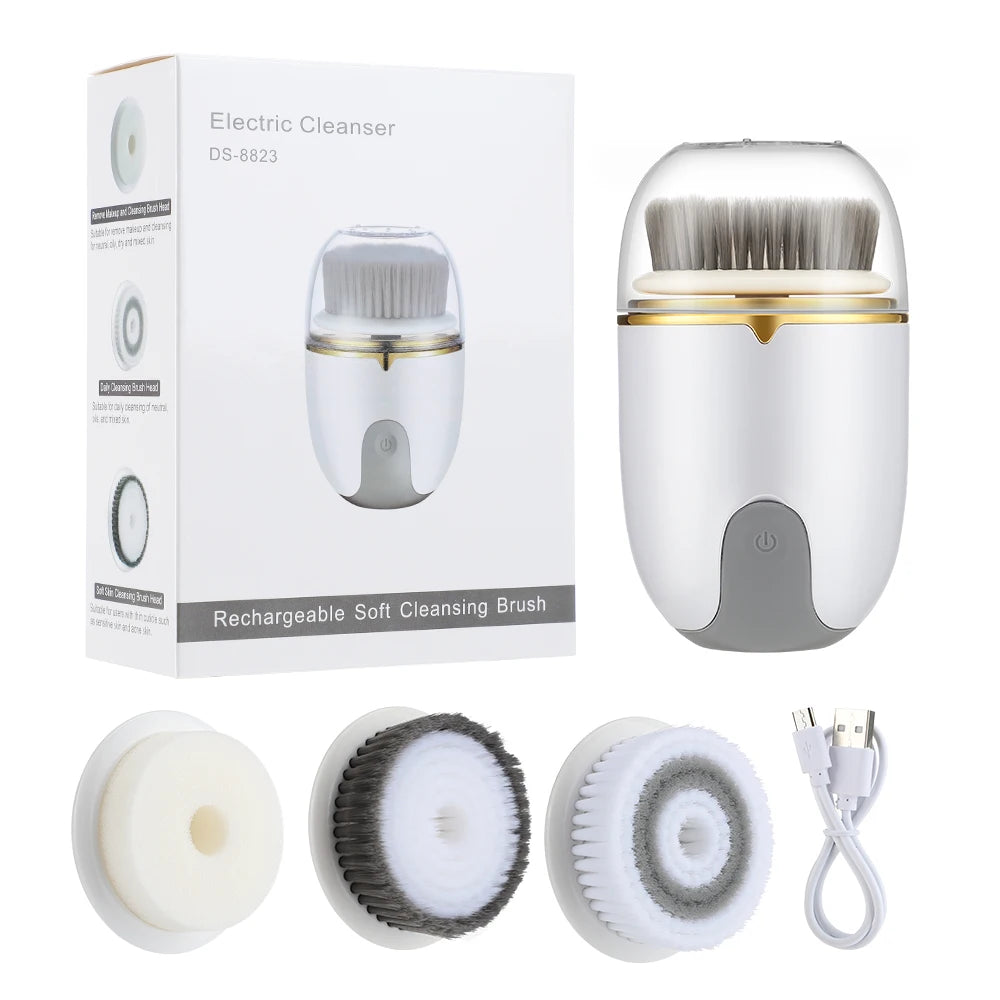 Electric Facial Cleaner 2 Modes Face Cleansing Brush Wash Machine Spa Skin Care Massager Blackhead Cleaning Facial Cleanser Tool