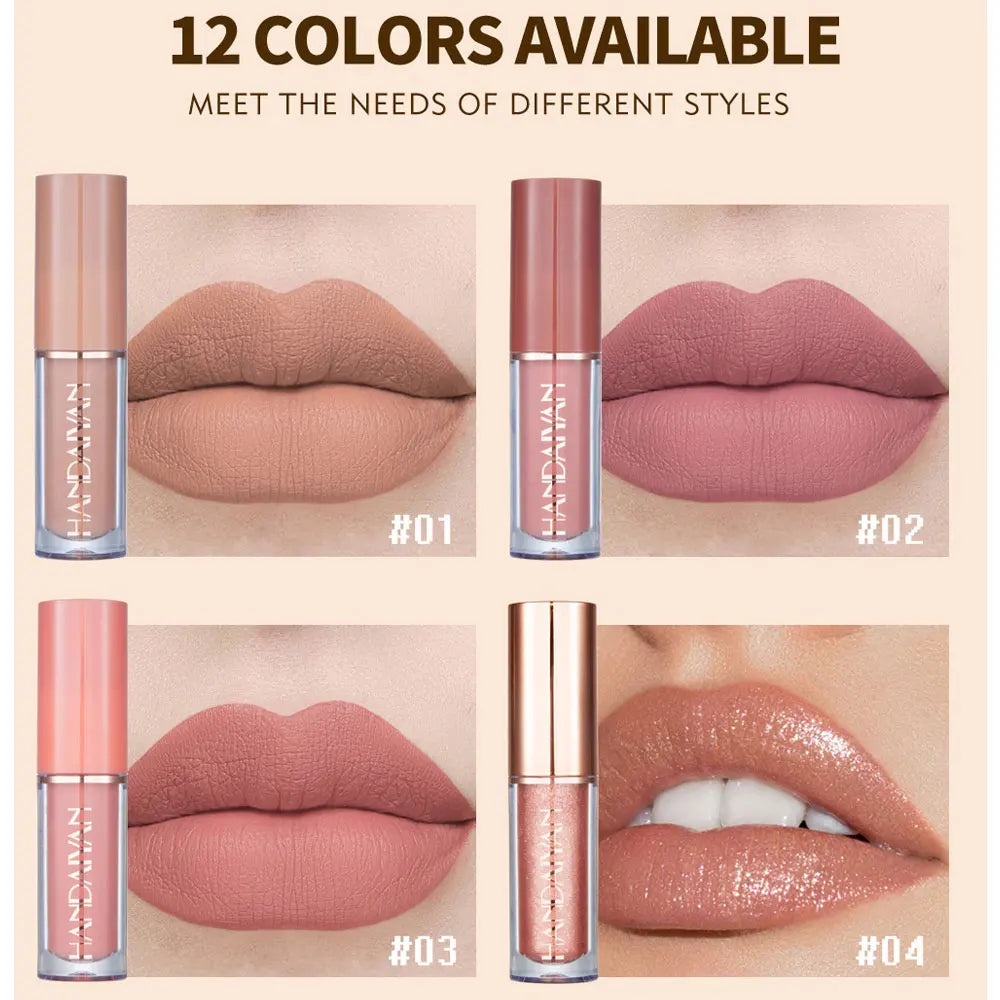 HANDAIYAN 12 Color Matte Liquid Lipstick
