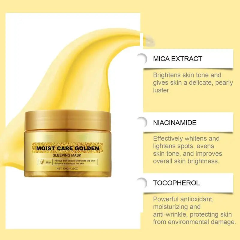 1pcs Gold Peel Off Facial Mask Deep Cleanser Hydrating Anti Aging Skin Brightening Gel sleeping Mask 120g