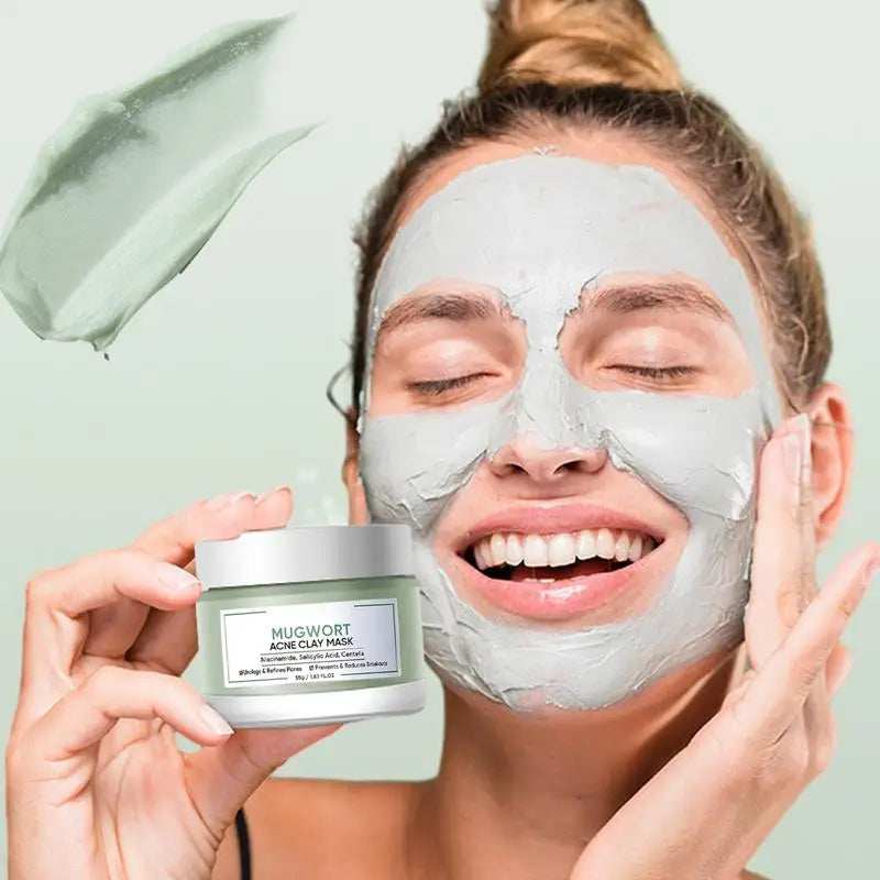 Moisturizing Clay Face Cover Mugwort Facial Acne Removing Mud Mask Cleaning facial mask Shrink pores moisturize control oil