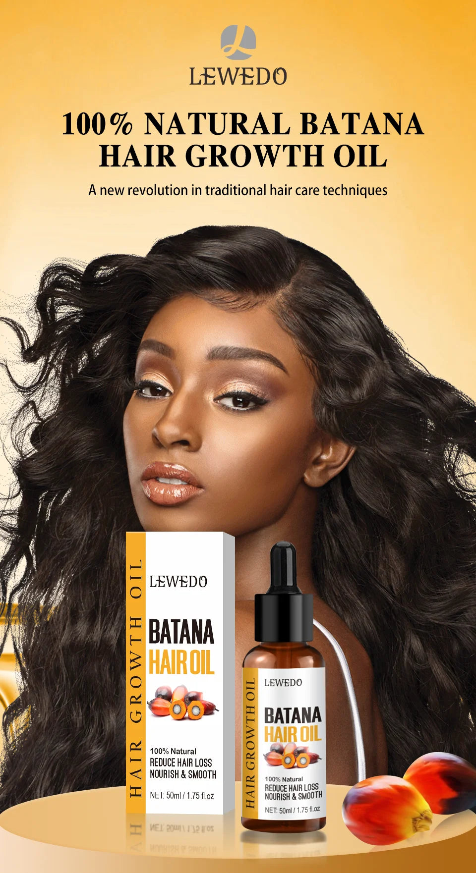 Natural Batana Oil African Hair Growth Oil for Healthy Hair 100% Batana Promotes Hair Wellness for Hair Care Regrowth Enhances