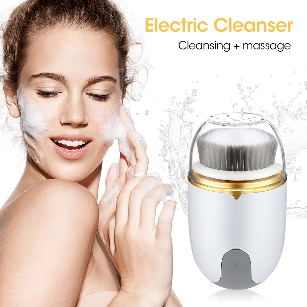 Electric Facial Cleaner 2 Modes Face Cleansing Brush Wash Machine Spa Skin Care Massager Blackhead Cleaning Facial Cleanser Tool