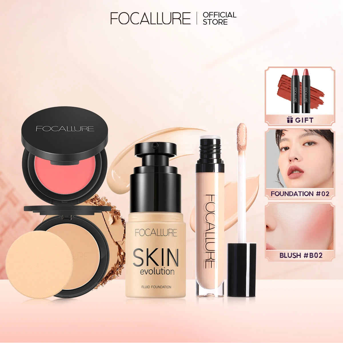 FOCALLURE 4 Pcs Makeup Set