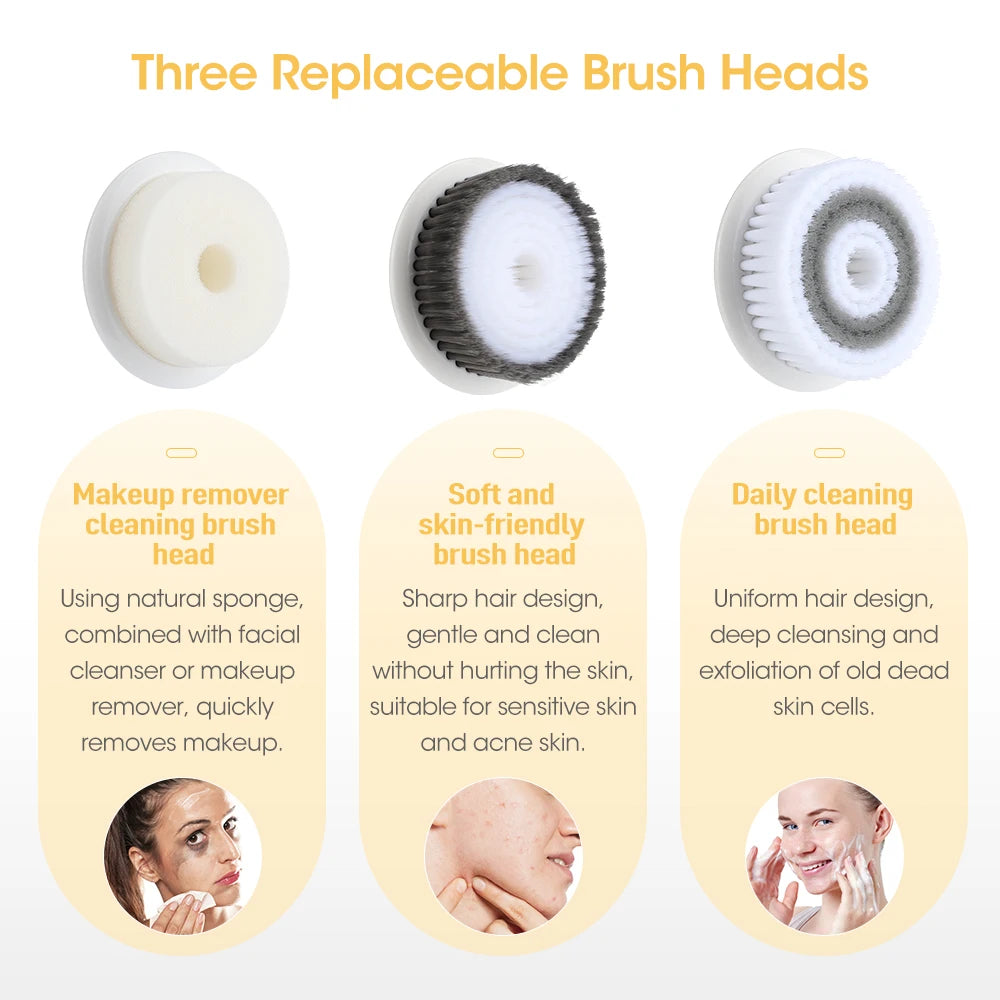Electric Facial Cleaner 2 Modes Face Cleansing Brush Wash Machine Spa Skin Care Massager Blackhead Cleaning Facial Cleanser Tool