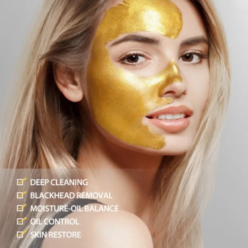 24K Gold Peel Off Blackhead Mask,Gold Facial Mask Deep Cleansing Great Face Skin Care