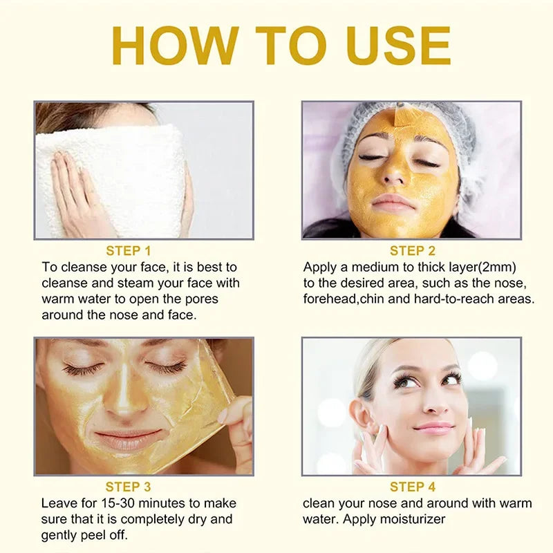 24K Gold Peel Off Blackhead Mask,Gold Facial Mask Deep Cleansing Great Face Skin Care