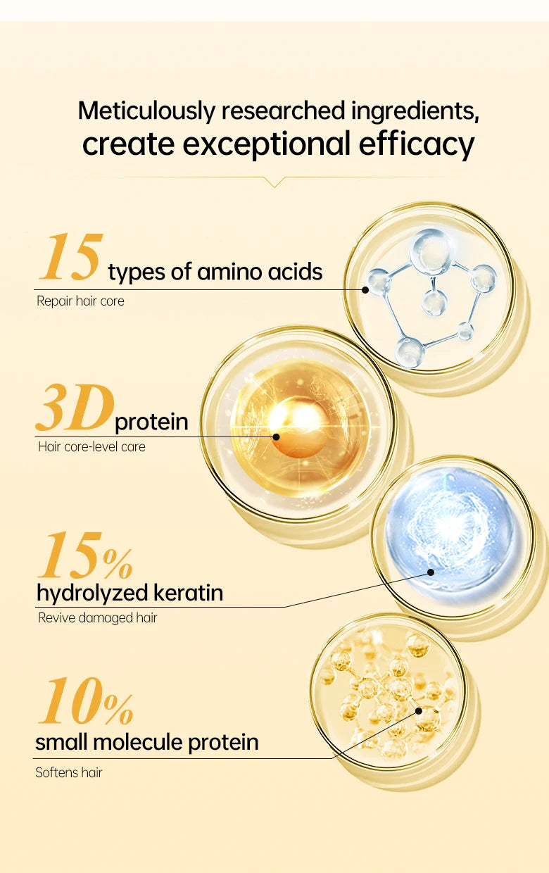 PURC Protein Hair Mask Keratin Damage Repair Frizz Dry Smoothing Treatment Cream Straighten Shiny Moisturizing Hair Care Product