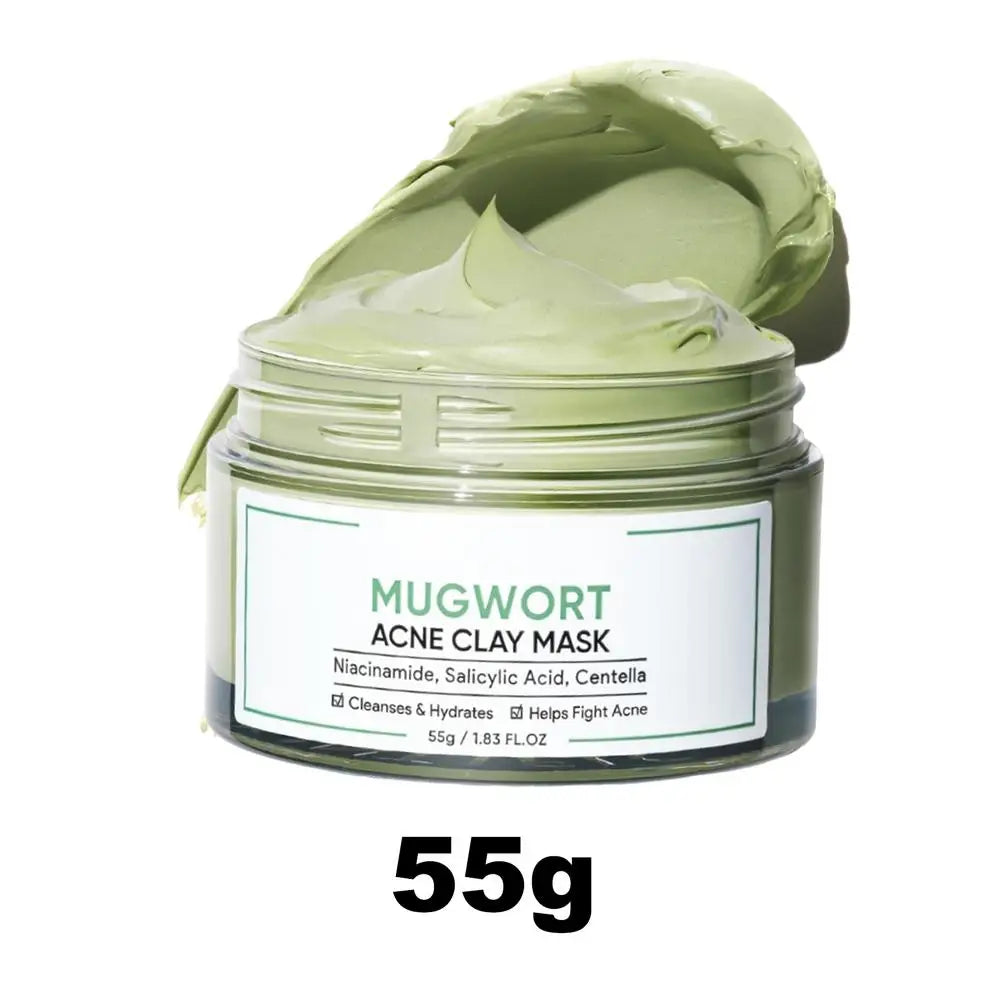 Moisturizing Clay Face Cover Mugwort Facial Acne Removing Mud Mask Cleaning facial mask Shrink pores moisturize control oil