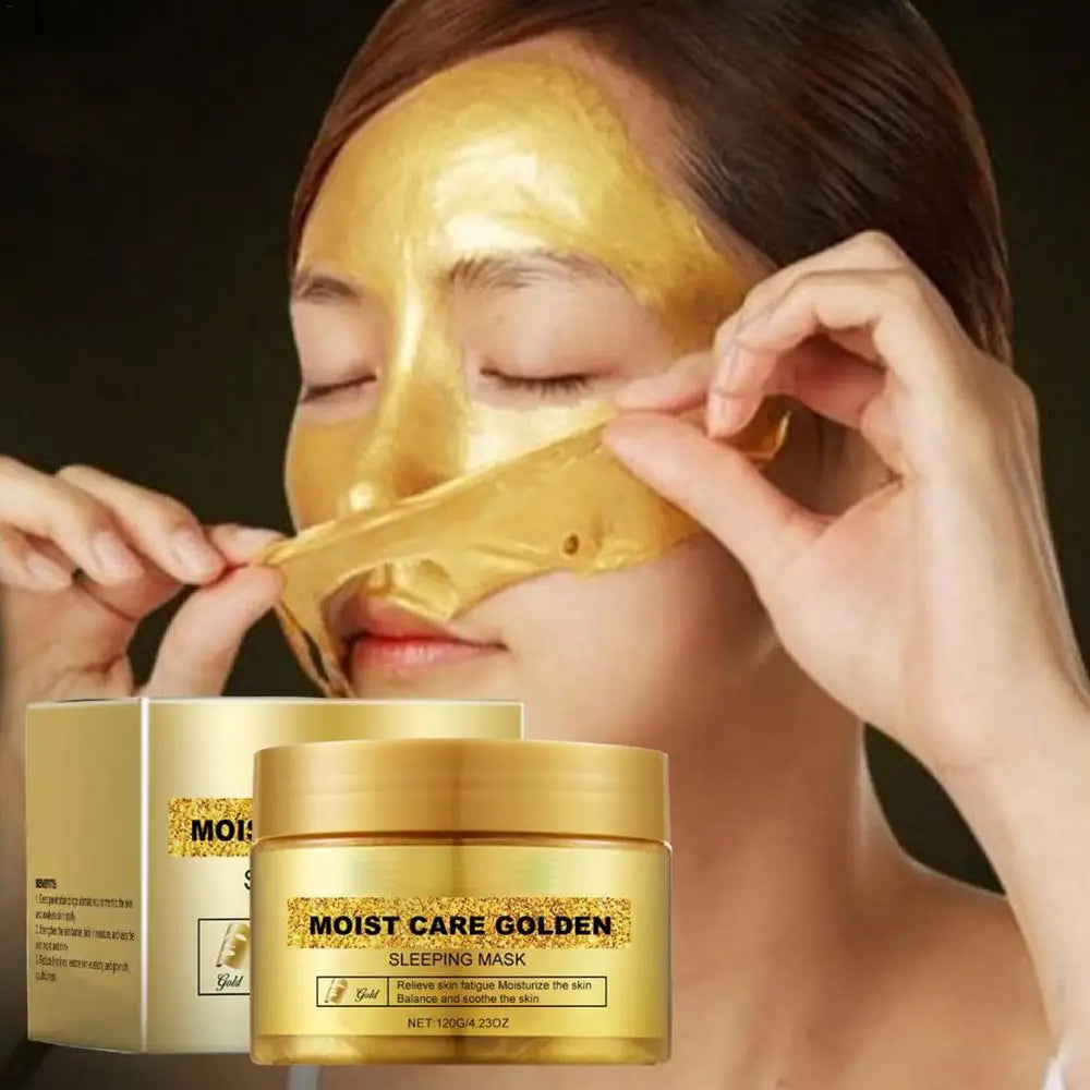 1pcs Gold Peel Off Facial Mask Deep Cleanser Hydrating Anti Aging Skin Brightening Gel sleeping Mask 120g