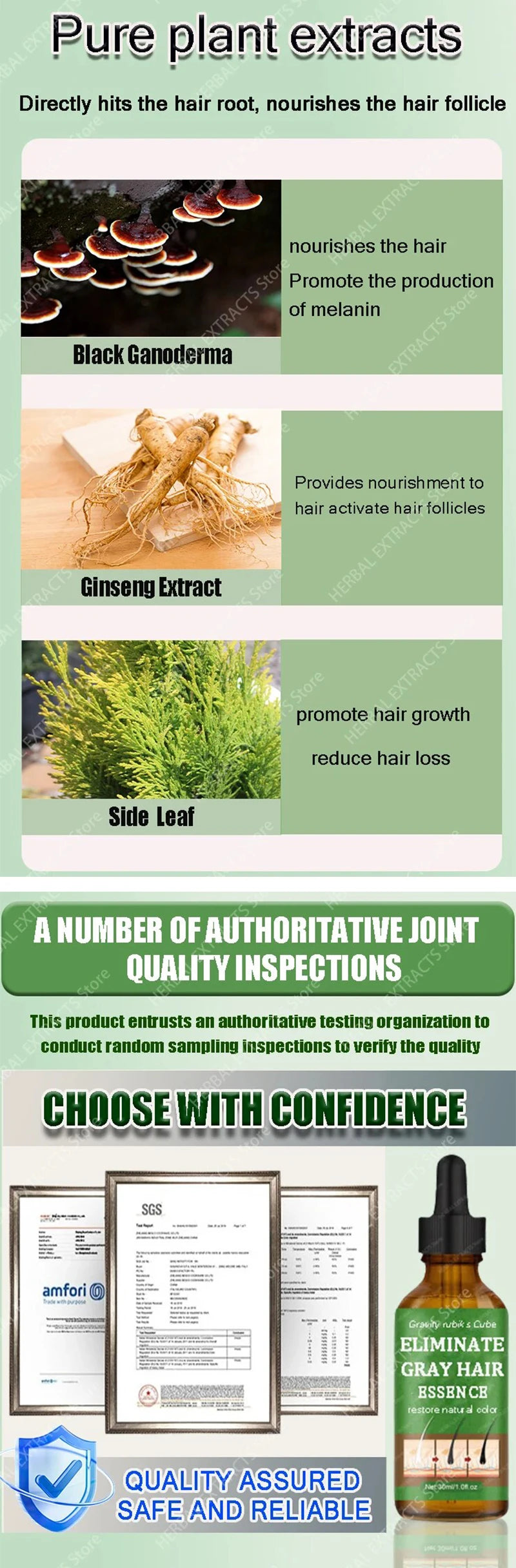 Gray Hair Treatment Essence Oil Serum White to Black Natural Color Repair Nourishing Products Anti-Hair Loss Care For Men Women