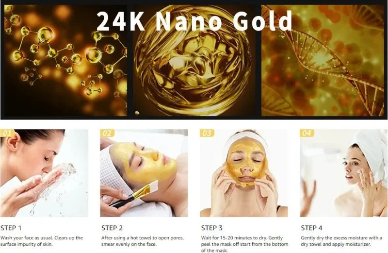 24K Gold Peel Off Blackhead Mask,Gold Facial Mask Deep Cleansing Great Face Skin Care
