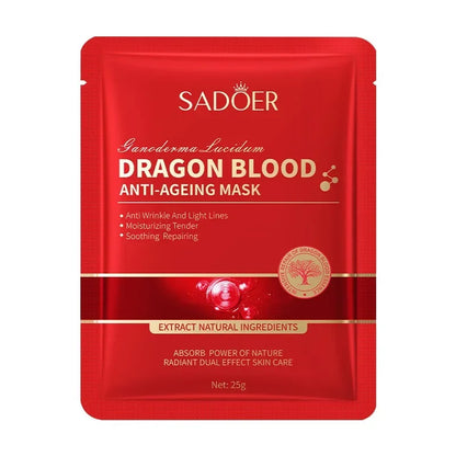 10Pcs Dragon Blood Moisturizing Tender Facial Mask Light Lines Soothing Repair Face Dry Rough Firming Beauty Face Skin Care