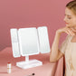 Tri-Fold LED Makeup Mirror 3 Tone Lights