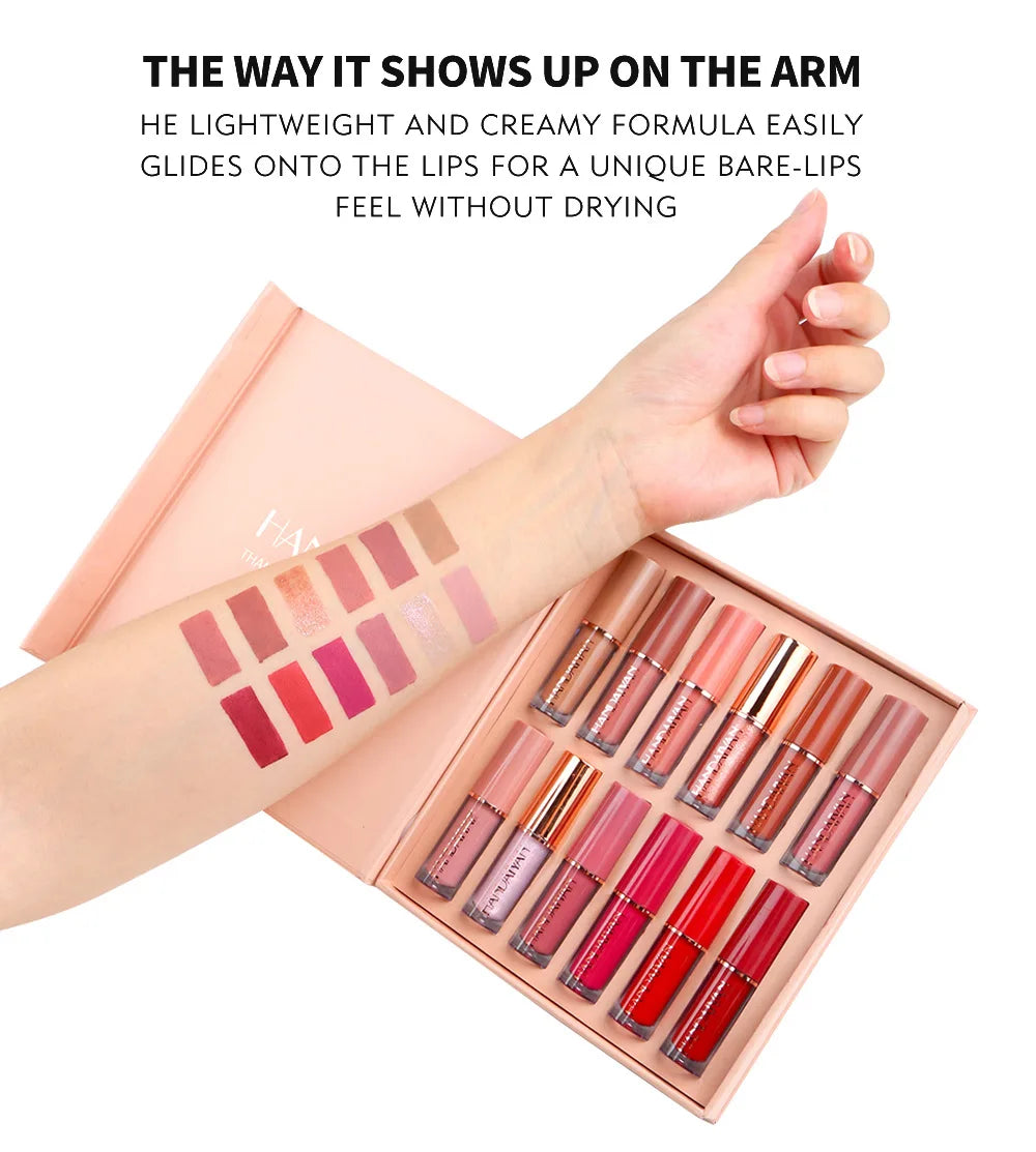 HANDAIYAN 12 Color Matte Liquid Lipstick
