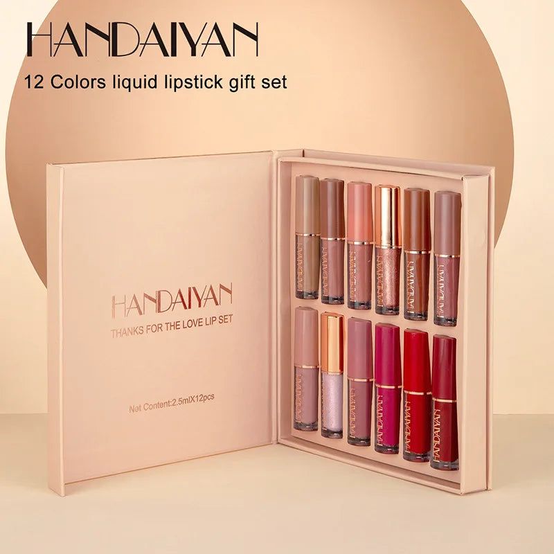 HANDAIYAN 12 Color Matte Liquid Lipstick