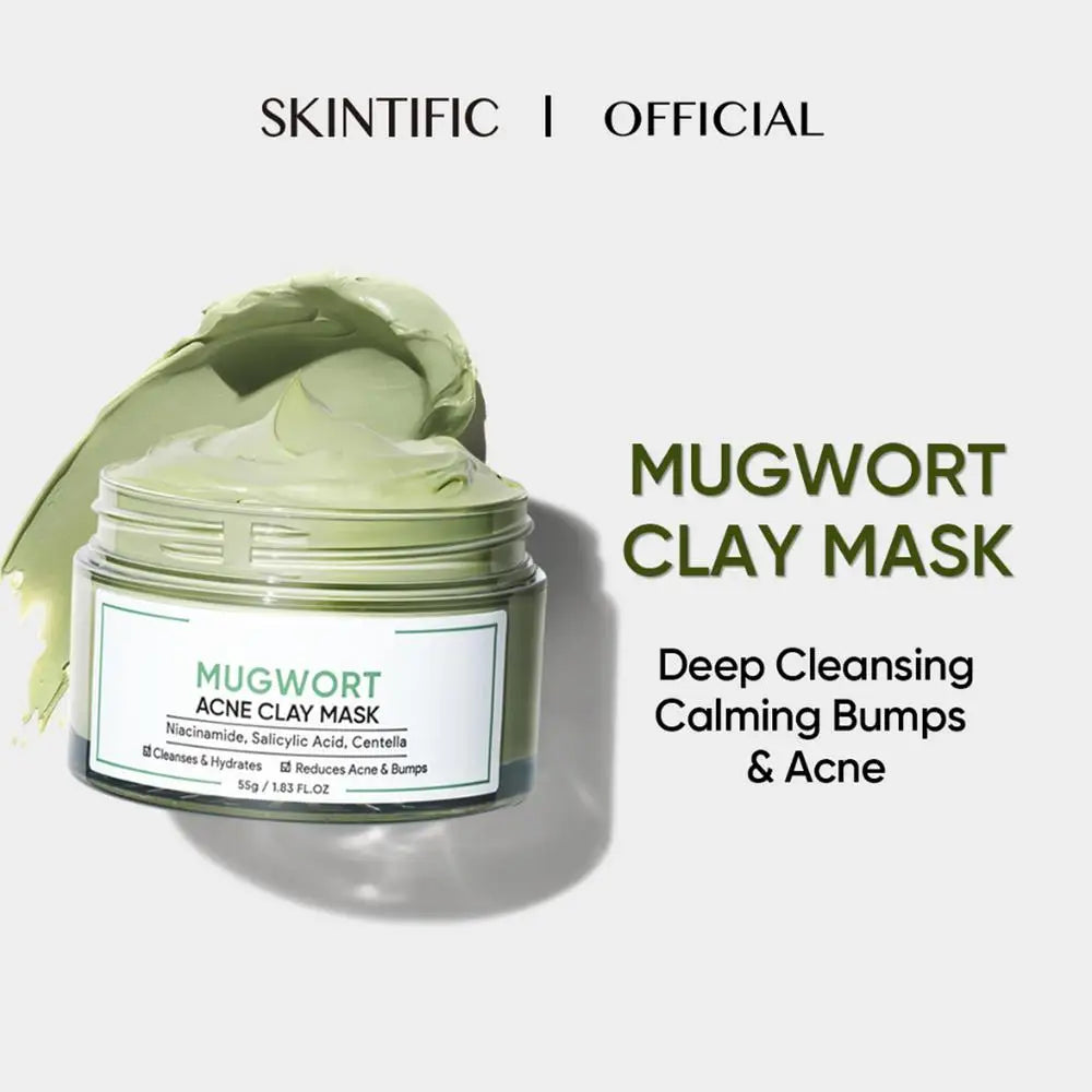 Moisturizing Clay Face Cover Mugwort Facial Acne Removing Mud Mask Cleaning facial mask Shrink pores moisturize control oil