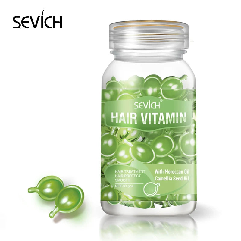 Sevich Smooth Silky Hair Vitamin Capsule Keratin Complex Oil Hair Care Repair Damaged Hair Serum Anti-Loss Moroccan Hair Oil
