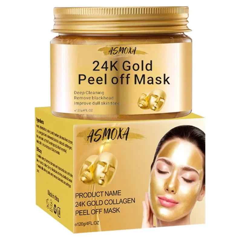 24K Gold Peel Off Blackhead Mask,Gold Facial Mask Deep Cleansing Great Face Skin Care