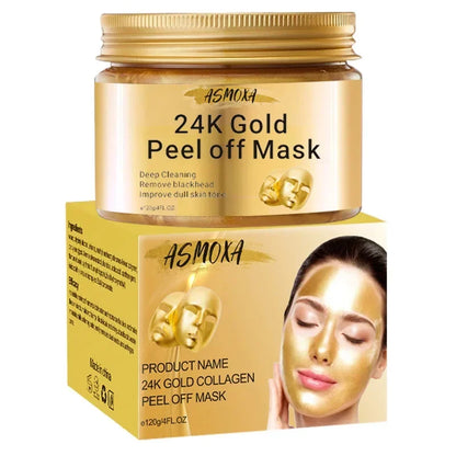 24K Gold Peel Off Blackhead Mask,Gold Facial Mask Deep Cleansing Great Face Skin Care