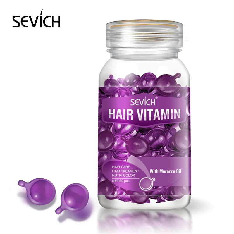 Sevich Smooth Silky Hair Vitamin Capsule Keratin Complex Oil Hair Care Repair Damaged Hair Serum Anti-Loss Moroccan Hair Oil