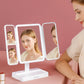 Tri-Fold LED Makeup Mirror 3 Tone Lights