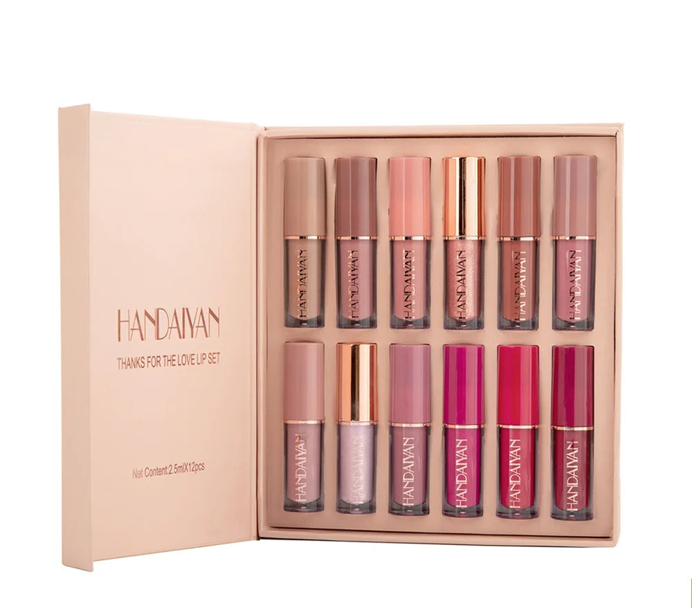 HANDAIYAN 12 Color Matte Liquid Lipstick