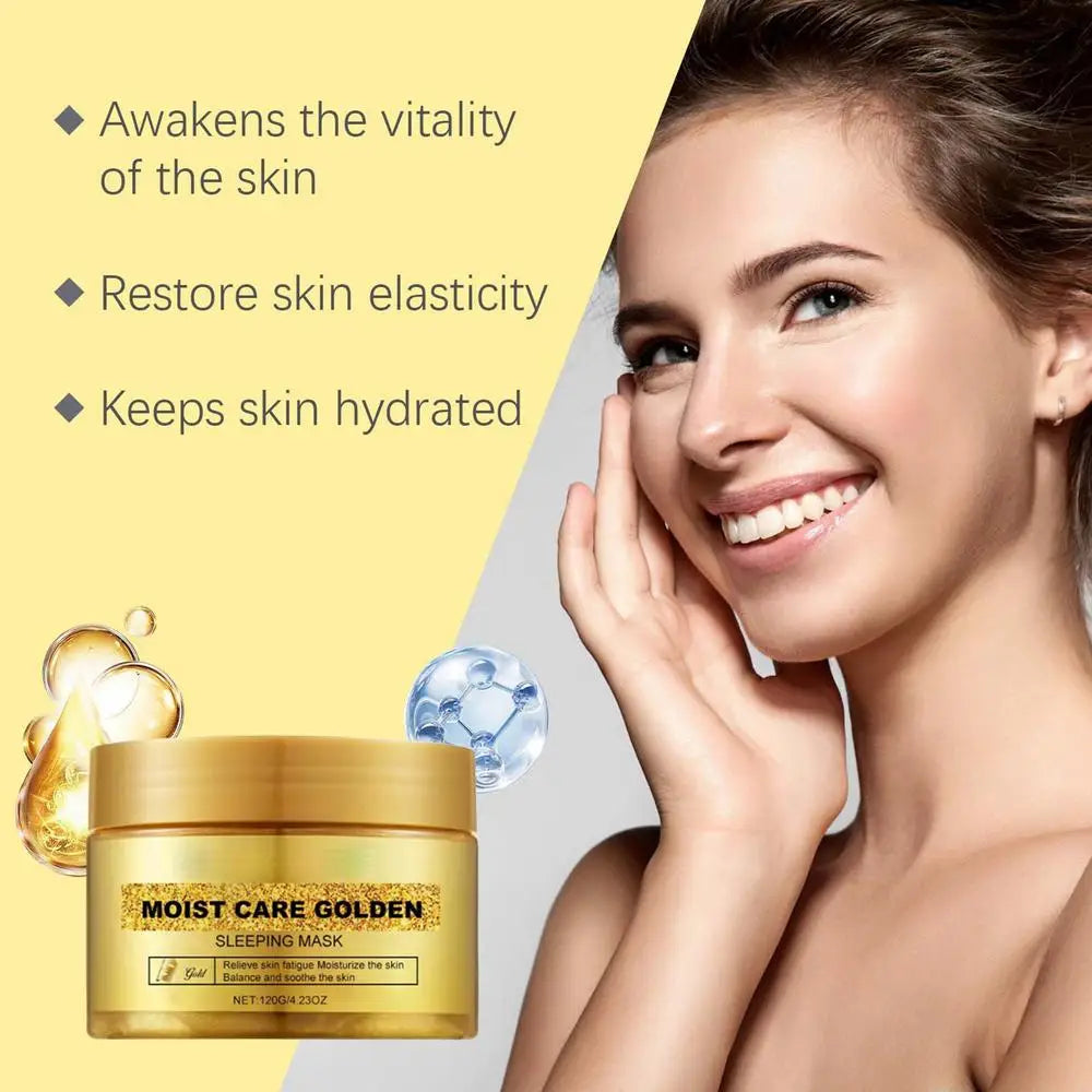 1pcs Gold Peel Off Facial Mask Deep Cleanser Hydrating Anti Aging Skin Brightening Gel sleeping Mask 120g