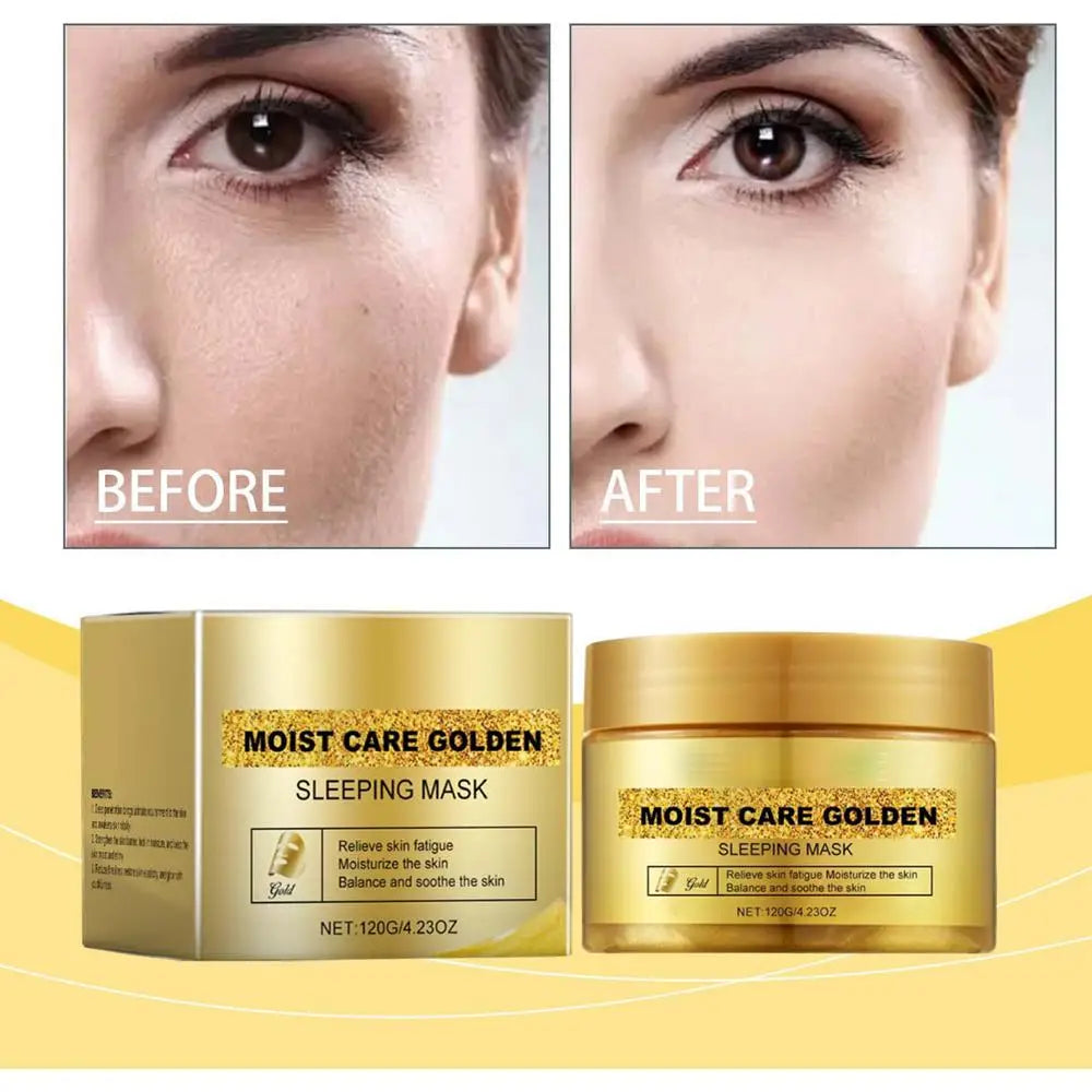 1pcs Gold Peel Off Facial Mask Deep Cleanser Hydrating Anti Aging Skin Brightening Gel sleeping Mask 120g