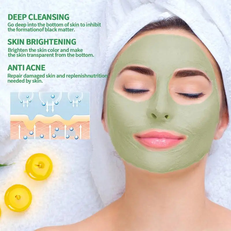 Moisturizing Clay Face Cover Mugwort Facial Acne Removing Mud Mask Cleaning facial mask Shrink pores moisturize control oil