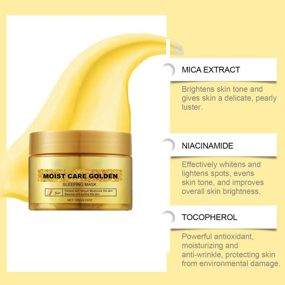 1pcs Gold Peel Off Facial Mask Deep Cleanser Hydrating Anti Aging Skin Brightening Gel sleeping Mask 120g